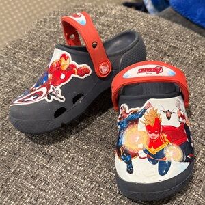 Marvel Kids Crocs with Superhero Graphics - Red and Black